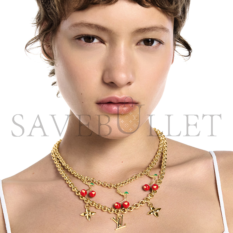 l0*is V*t0n murakami lv x tm cerise necklace m02804